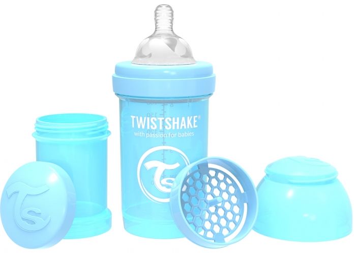 Twistshake Dojčenská fľaša Anti-Colic 180ml, Patelová modrá